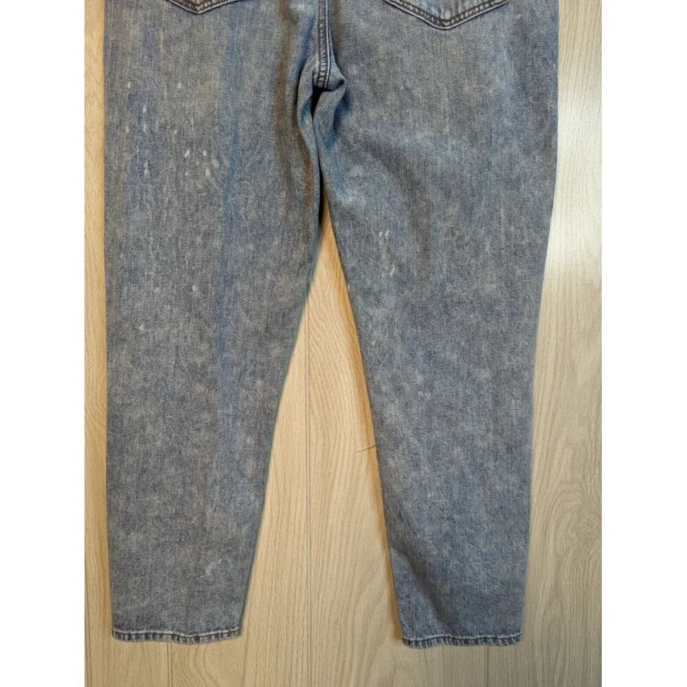 Distressed American Eagle Mom Jeans Womens Size 6 Stretch Blue Mid Rise Denim